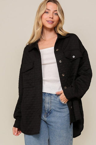 Long Sleeve Quilted Button Down Jacket *Online Only* - Premium  at Lonnys NY - Just $62! Shop Womens clothing now 