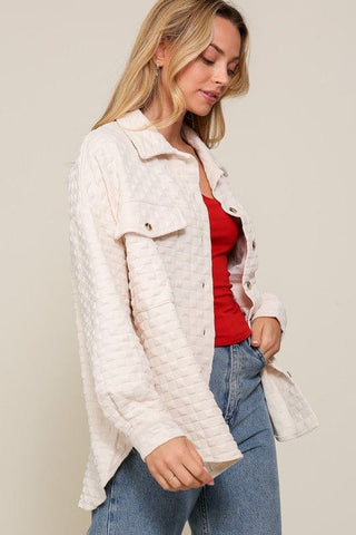 Long Sleeve Quilted Button Down Jacket *Online Only* - Premium  from TIMING - Just $62! Shop now 