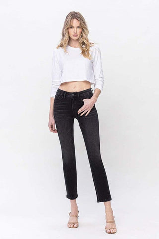 Mid Rise Ankle Slim Straight Jeans Flying Monkey  *Online Only* - Premium  at Lonnys NY - Just $80! Shop Womens clothing now 