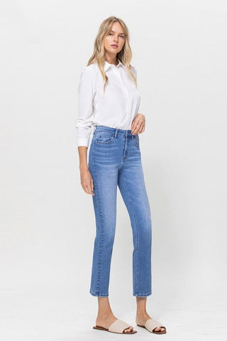 High Rise Stretch Crop Slim Straight *Online Only* - Premium  at Lonnys NY - Just $75! Shop Womens clothing now 