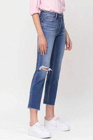 Mid-Rise Straight Crop Jeans *Online Only* - Premium  at Lonnys NY - Just $75! Shop Womens clothing now 