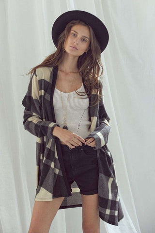 CHECKER PRINT CARDIGAN * Online Only* - Premium Jacket from Jade By Jane - Just $78! Shop now 