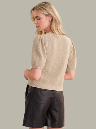 525 Elaine Puff Sleeve Cardigan - Black Multi