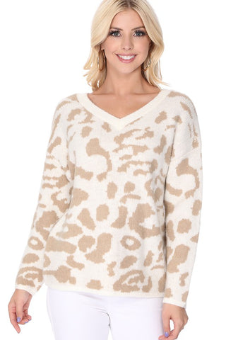 Leopard Pattern Jacquard Sweater *Online Only* - Premium clothing at Lonnys NY - Just $45! Shop Womens clothing now 