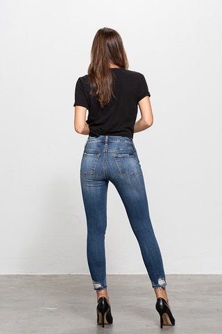 MID-RISE ANKLE SKINNY JEANS - Premium  at Lonnys NY - Just $75! Shop Womens clothing now 