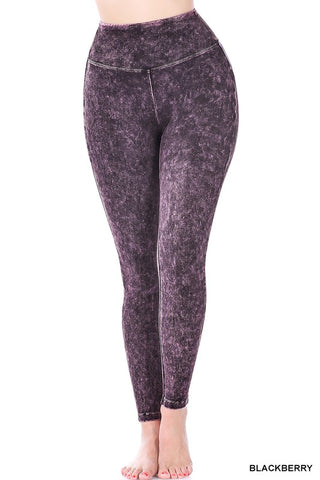 Mineral Washed Wide Waistband Yoga Leggings *Online Only* - Premium pants at Lonnys NY - Just $35! Shop Womens clothing now 