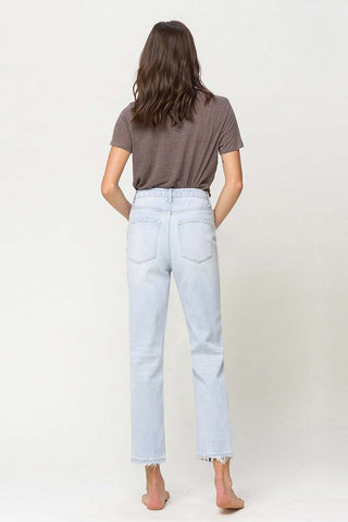 High Rise Distressed Straight Jeans *Online Only* - Premium clothing at Lonnys NY - Just $63! Shop Womens clothing now 