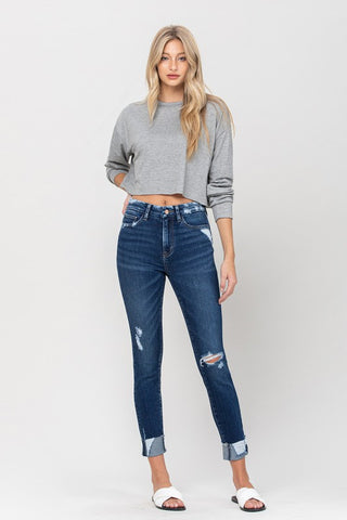 High Rise Distressed Clean Cut Skinny Jeans *Online Only* - Premium clothing at Lonnys NY - Just $75! Shop Womens clothing now 