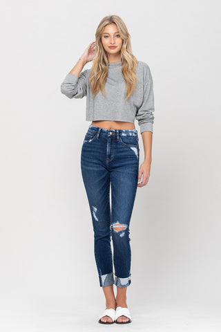 High Rise Distressed Clean Cut Skinny Jeans *Online Only* - Premium clothing at Lonnys NY - Just $75! Shop Womens clothing now 