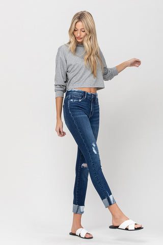 High Rise Distressed Clean Cut Skinny Jeans *Online Only* - Premium clothing at Lonnys NY - Just $75! Shop Womens clothing now 