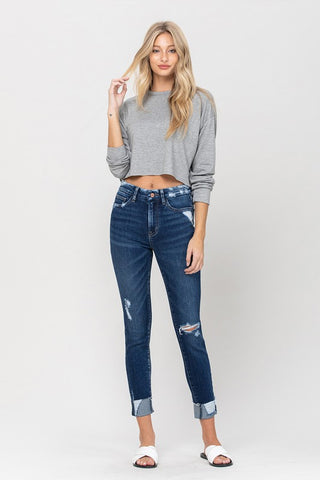 High Rise Distressed Clean Cut Skinny Jeans *Online Only* - Premium clothing at Lonnys NY - Just $75! Shop Womens clothing now 