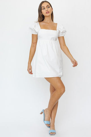 Short Sleeve Back Tie Detail Babydoll Dress  *Online Only* - Premium  from LE LIS - Just $65! Shop now 