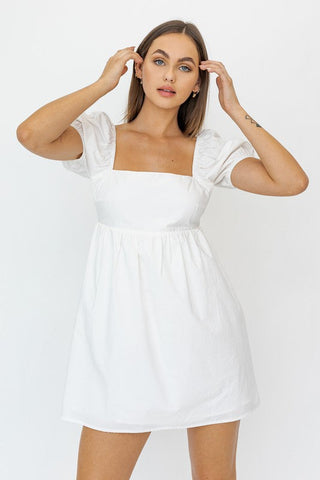 Short Sleeve Back Tie Detail Babydoll Dress  *Online Only* - Premium  from LE LIS - Just $65! Shop now 