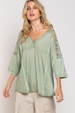 Feminine Boho Crochet Sleeve Top *Online Only* - Premium  from POL - Just $46.65! Shop now 