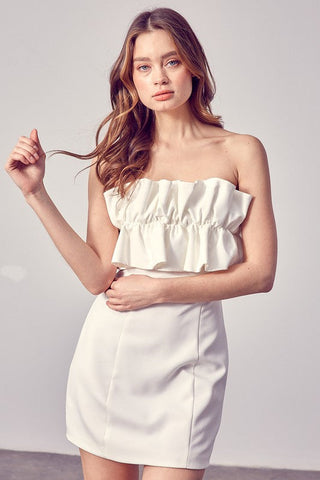 Open Shoulder Ruffle Detail Dress  *Online Only* - Premium  from Do + Be Collection - Just $58.43! Shop now 