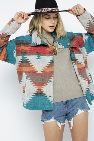 Lightweight Aztec Pattern Jacket *Online Only* - Premium clothing at Lonnys NY - Just $75! Shop Womens clothing now 