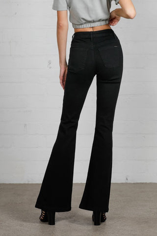 High Rise Wider Black Flare Jeans - Premium clothing at Lonnys NY - Just $88! Shop Womens clothing now 