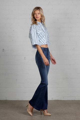 High Rise Wider Flare Jeans *Online Only* - Premium clothing at Lonnys NY - Just $88! Shop Womens clothing now 