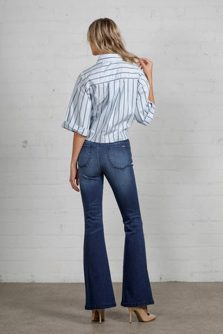 High Rise Wider Flare Jeans *Online Only* - Premium clothing at Lonnys NY - Just $88! Shop Womens clothing now 