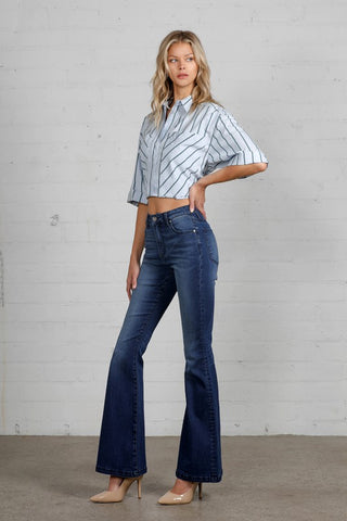 High Rise Wider Flare Jeans *Online Only* - Premium clothing at Lonnys NY - Just $88! Shop Womens clothing now 