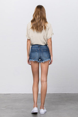 MID RISE SHORTS WITH SIDE SNAP BUTTONS - Premium  at Lonnys NY - Just $75! Shop Womens clothing now 
