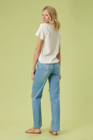 High Rise Distressed Wide Leg Jeans *Online Only* - Premium  from Vibrant M.i.U - Just $90! Shop now 