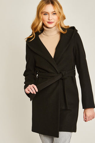 Fleece Belted Hoodie Coat *Online Only* - Premium clothing at Lonnys NY - Just $51! Shop Womens clothing now 