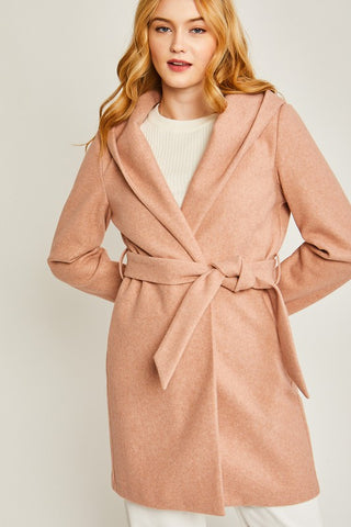 Fleece Belted Hoodie Coat *Online Only* - Premium clothing at Lonnys NY - Just $51! Shop Womens clothing now 