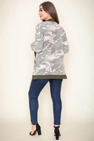 Camo Print Slouch Cardigan *Online Only* - Premium  from EG fashion - Just $61.88! Shop now 