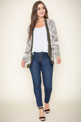 Camo Print Slouch Cardigan *Online Only* - Premium  from EG fashion - Just $61.88! Shop now 