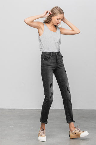 Ankle Straight Mid Rise Jeans *Online Only* - Premium clothing at Lonnys NY - Just $85! Shop Womens clothing now 