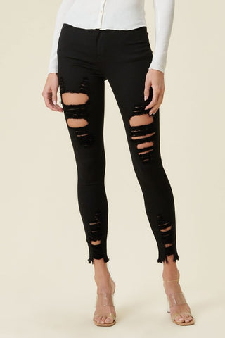 High Rise Distressed Skinny Jeans *Online Only* - Premium clothing at Lonnys NY - Just $70! Shop Womens clothing now 