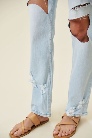 Distressed Wide Leg Jeans *Online Only* - Premium clothing at Lonnys NY - Just $71! Shop Womens clothing now 