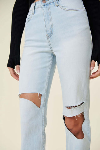 Distressed Wide Leg Jeans *Online Only* - Premium clothing at Lonnys NY - Just $71! Shop Womens clothing now 