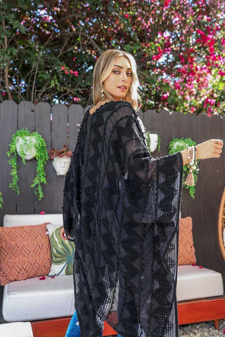 Embroidered Zig Zag Kimono *Online Only* - Premium clothing at Lonnys NY - Just $75! Shop Womens clothing now 