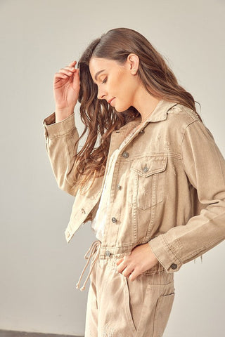 Color Denim Jacket  *Online Only* - Premium  from Mustard Seed - Just $88! Shop now at Lonnys NY