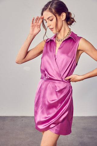 Collar Wrap Dress *Online Only* - Premium  at Lonnys NY - Just $75! Shop Womens clothing now 