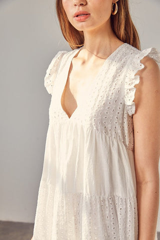V-Neck Eyelet Dress  *Online Only* - Premium  from Mustard Seed - Just $74! Shop now 