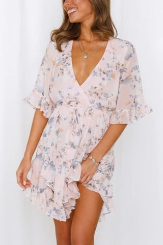 Floral Printed Ruffled Mini Dress *Online Only* - Premium dresses at Lonnys NY - Just $80.33! Shop Womens clothing now 