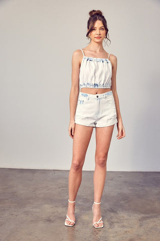 Destroyed Denim Shorts *Online Only* - Premium shorts at Lonnys NY - Just $65! Shop Womens clothing now 