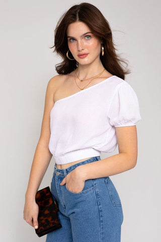 S/S One Shoulder Top - Premium  at Lonnys NY - Just $0! Shop Womens clothing now 