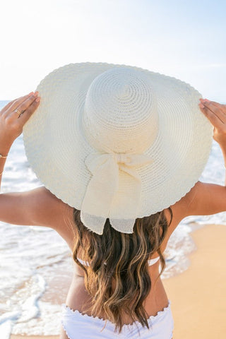 Scallop Edge Bow Accent Sunhat - Premium  from Aili's Corner - Just $42! Shop now 