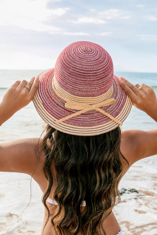 Multi-Stripe Bow Accent Bucket Sunhat - Premium  from Aili's Corner - Just $40! Shop now 