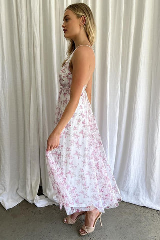 Floral Printed Plunging Neck Maxi Dress *Online Only* - Premium dresses at Lonnys NY - Just $85! Shop Womens clothing now 