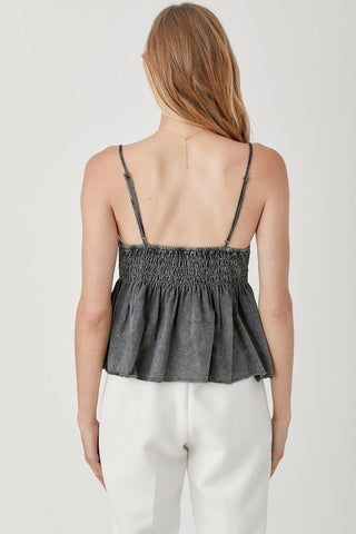 Smocked Flare Bottom Knit Cami Top *Online Only* - Premium  at Lonnys NY - Just $58.03! Shop Womens clothing now 