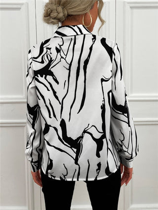 Abstract Long Sleeve Blouse *Online Only* - Premium clothing at Lonnys NY - Just $48! Shop Womens clothing now 