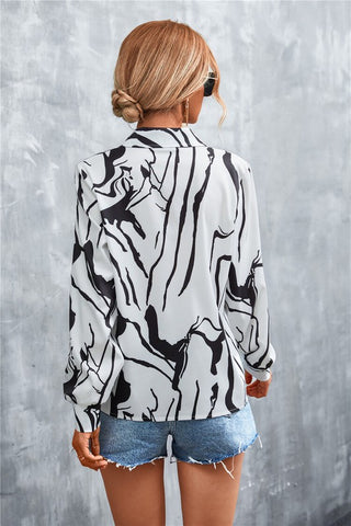 Abstract Long Sleeve Blouse *Online Only* - Premium clothing at Lonnys NY - Just $48! Shop Womens clothing now 