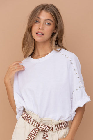 Studded Oversized High Low T Shirt  *Online Only* - Premium tops from Blue B - Just $72! Shop now 