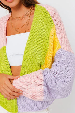 Color Block Sweater Cardigan *Online Only* - Premium  from LE LIS - Just $75! Shop now 