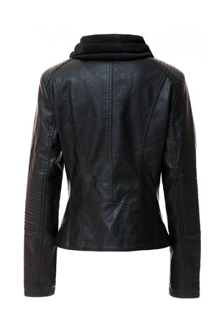 Hooded PU Leather Jacket *Online Only* - Premium clothing at Lonnys NY - Just $75! Shop Womens clothing now 